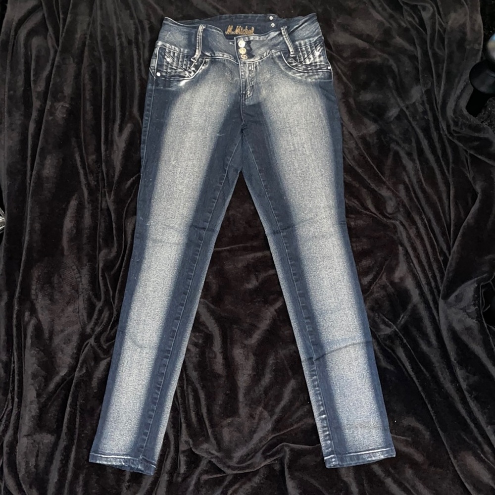 Mitzi Michel stretchy skinny blue jeans sz 11